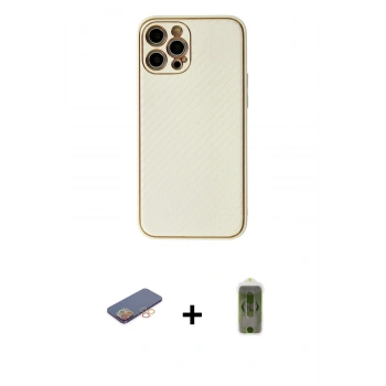 MARSİLYAN™- iPhone 12 Pro Max Kılıf Ahenk Işık - Siyah Joko Magic 5D Hayalet Cam + Renkli Kamera Lens Koruma Cam - TU