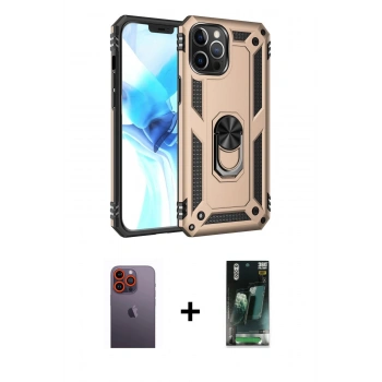 MARSİLYAN™- iPhone 12 Pro Max Kılıf Ahenk Klasik Koleksiyonu - Şeffaf 360 Full Body Arka Koruyucu + Neon Fosforlu Kamera Lens - TU