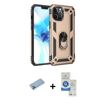 MARSİLYAN™- iPhone 12 Pro Max Kılıf Ahenk Klasik Koleksiyonu - Şeffaf Royal Nano Ekran Koruyucu + Shine Kamera Lens Koruma Cam - MI