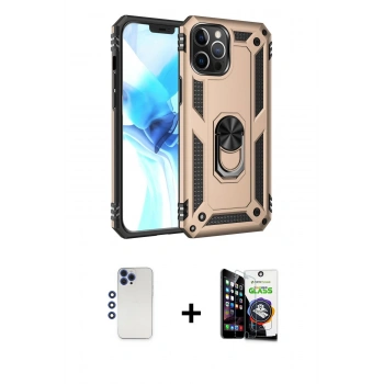 MARSİLYAN™- iPhone 12 Pro Max Kılıf Ahenk Klasik Koleksiyonu - Şeffaf Temperli Cam Ekran Koruyucu + Shine Kamera Lens - LT