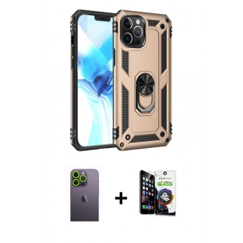 MARSİLYAN™- iPhone 12 Pro Max Kılıf Ahenk Klasik Koleksiyonu - Şeffaf Temperli Cam Ekran Koruyucu + Neon Fosforlu Kamera Lens - YL
