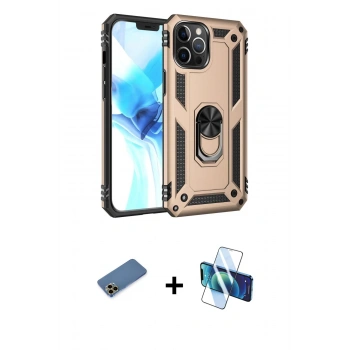 MARSİLYAN™- iPhone 12 Pro Max Kılıf Ahenk Klasik Koleksiyonu - Siyah 3D Antistatik Cam Ekran Koruyucu + Shine Kamera Lens Koruma Cam - GD