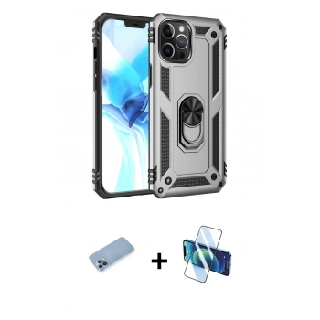 MARSİLYAN™- iPhone 12 Pro Max Kılıf Ahenk Klasik Koleksiyonu - Siyah 3D Antistatik Cam Ekran Koruyucu + Shine Kamera Lens Koruma Cam - MI