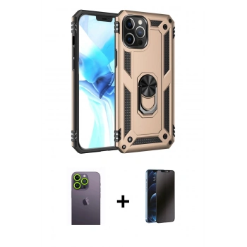 MARSİLYAN™- iPhone 12 Pro Max Kılıf Ahenk Klasik Koleksiyonu - Siyah 3D Antistatik Hayalet Cam Ekran Koruyucu + Neon Fosforlu Kamera Lens - YL