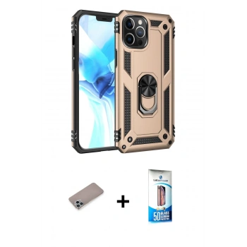 MARSİLYAN™- iPhone 12 Pro Max Kılıf Ahenk Klasik Koleksiyonu - Siyah 5D Eko Cam Ekran Koruyucu + Shine Kamera Lens Koruma Cam - SABE