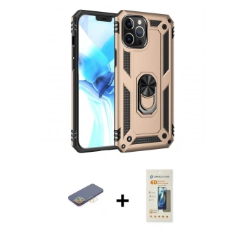 MARSİLYAN™- iPhone 12 Pro Max Kılıf Ahenk Klasik Koleksiyonu - Siyah 6D Mat Seramik Hayalet Nano Ekran Koruyucu + Renkli Kamera Lens Koruma Cam - SI