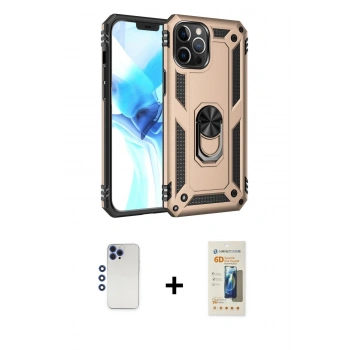 MARSİLYAN™- iPhone 12 Pro Max Kılıf Ahenk Klasik Koleksiyonu - Siyah 6D Mat Seramik Hayalet Nano Ekran Koruyucu + Shine Kamera Lens - LT