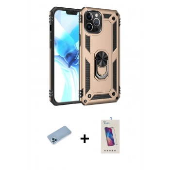 MARSİLYAN™- iPhone 12 Pro Max Kılıf Ahenk Klasik Koleksiyonu - Siyah Joko 5D Cam + Shine Kamera Lens Koruma Cam - MI