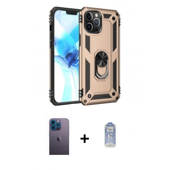 MARSİLYAN™- iPhone 12 Pro Max Kılıf Ahenk Klasik Koleksiyonu - Siyah Joko Magic 5D Cam + Neon Fosforlu Kamera Lens - MI