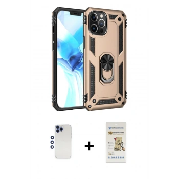MARSİLYAN™- iPhone 12 Pro Max Kılıf Ahenk Klasik Koleksiyonu - Siyah Mat Seramik Nano Ekran Koruyucu + Shine Kamera Lens - LT