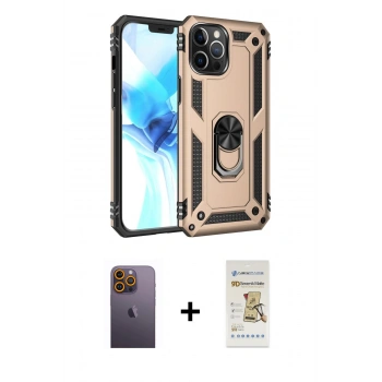 MARSİLYAN™- iPhone 12 Pro Max Kılıf Ahenk Klasik Koleksiyonu - Siyah Mat Seramik Nano Ekran Koruyucu + Neon Fosforlu Kamera Lens - SI