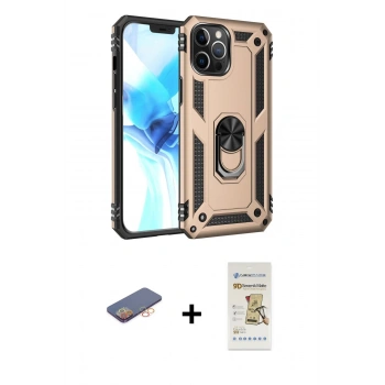 MARSİLYAN™- iPhone 12 Pro Max Kılıf Ahenk Klasik Koleksiyonu - Siyah Mat Seramik Nano Ekran Koruyucu + Renkli Kamera Lens Koruma Cam - TU