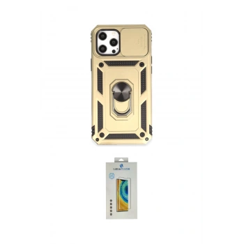 MARSİLYAN™- iPhone 12 Pro Max Kılıf Ahenk Klasik - Siyah Polymer Nano Ekran Koruyucu
