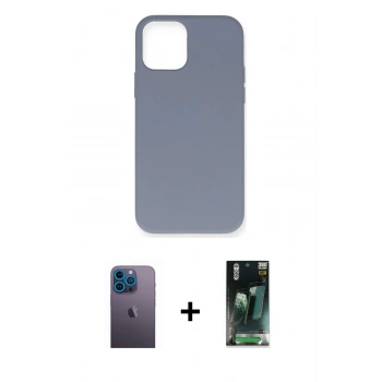 MARSİLYAN™- iPhone 12 Pro Max Kılıf Ahenk Serisi - Şeffaf 360 Full Body Arka Koruyucu + Neon Fosforlu Kamera Lens - MI