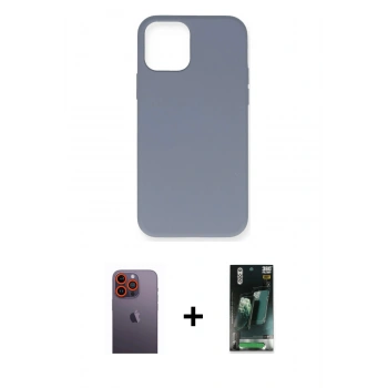 MARSİLYAN™- iPhone 12 Pro Max Kılıf Ahenk Serisi - Şeffaf 360 Full Body Arka Koruyucu + Neon Fosforlu Kamera Lens - TU