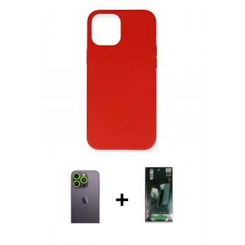 MARSİLYAN™- iPhone 12 Pro Max Kılıf Ahenk Serisi - Şeffaf 360 Full Body Arka Koruyucu + Neon Fosforlu Kamera Lens - YL