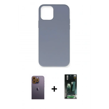 MARSİLYAN™- iPhone 12 Pro Max Kılıf Ahenk Serisi - Şeffaf 360 Full Body Arka Koruyucu + Neon Fosforlu Kamera Lens - SI
