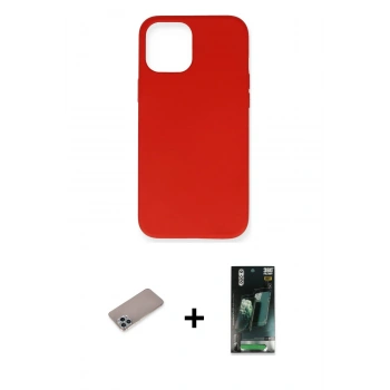 MARSİLYAN™- iPhone 12 Pro Max Kılıf Ahenk Serisi - Şeffaf 360 Full Body Arka Koruyucu + Shine Kamera Lens Koruma Cam - SABE