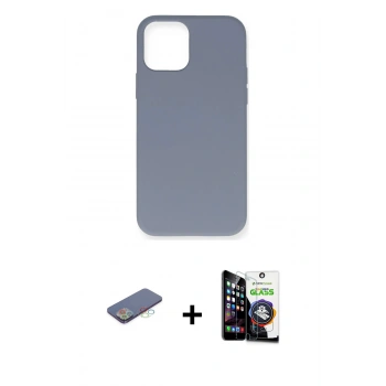 MARSİLYAN™- iPhone 12 Pro Max Kılıf Ahenk Serisi - Şeffaf Temperli Cam Ekran Koruyucu + Renkli Kamera Lens Koruma Cam - MI