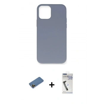 MARSİLYAN™- iPhone 12 Pro Max Kılıf Ahenk Serisi - Şeffaf Uv Polymer Nano Ekran Koruyucu + Shine Kamera Lens Koruma Cam - GD