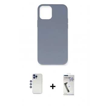 MARSİLYAN™- iPhone 12 Pro Max Kılıf Ahenk Serisi - Şeffaf Uv Polymer Nano Ekran Koruyucu + Shine Kamera Lens - LT