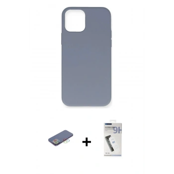 MARSİLYAN™- iPhone 12 Pro Max Kılıf Ahenk Serisi - Şeffaf Uv Polymer Nano Ekran Koruyucu + Renkli Kamera Lens Koruma Cam - MI