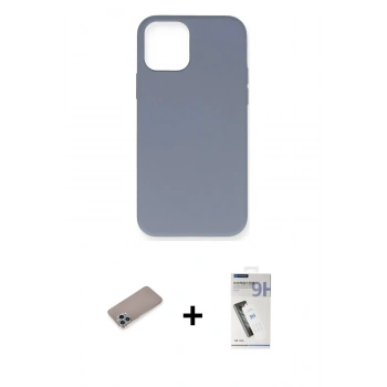 MARSİLYAN™- iPhone 12 Pro Max Kılıf Ahenk Serisi - Şeffaf Uv Polymer Nano Ekran Koruyucu + Shine Kamera Lens Koruma Cam - SABE