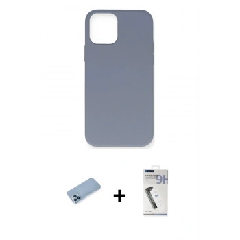 MARSİLYAN™- iPhone 12 Pro Max Kılıf Ahenk Serisi - Şeffaf Uv Polymer Nano Ekran Koruyucu + Shine Kamera Lens Koruma Cam - MI