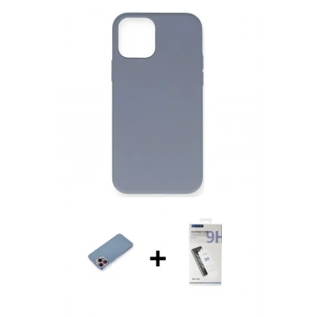 MARSİLYAN™- iPhone 12 Pro Max Kılıf Ahenk Serisi - Şeffaf Uv Polymer Nano Ekran Koruyucu + Shine Kamera Lens Koruma Cam - PE