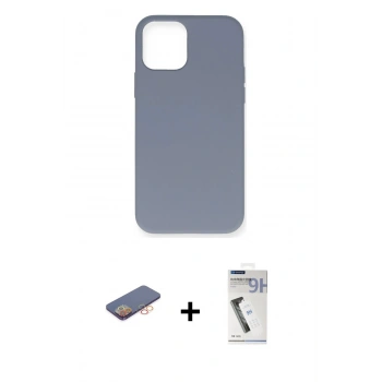 MARSİLYAN™- iPhone 12 Pro Max Kılıf Ahenk Serisi - Şeffaf Uv Polymer Nano Ekran Koruyucu + Renkli Kamera Lens Koruma Cam - TU