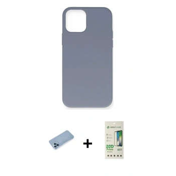 MARSİLYAN™- iPhone 12 Pro Max Kılıf Ahenk Serisi - Siyah 20D Premium Cam Ekran Koruyucu + Shine Kamera Lens Koruma Cam - MI