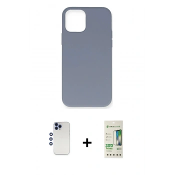 MARSİLYAN™- iPhone 12 Pro Max Kılıf Ahenk Serisi - Siyah 20D Premium Cam Ekran Koruyucu + Shine Kamera Lens - LT