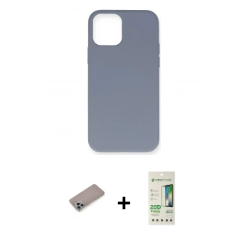 MARSİLYAN™- iPhone 12 Pro Max Kılıf Ahenk Serisi - Siyah 20D Premium Cam Ekran Koruyucu + Shine Kamera Lens Koruma Cam - SABE