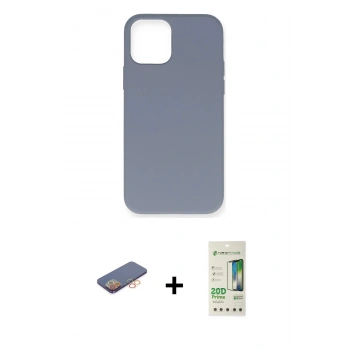 MARSİLYAN™- iPhone 12 Pro Max Kılıf Ahenk Serisi - Siyah 20D Premium Cam Ekran Koruyucu + Renkli Kamera Lens Koruma Cam - TU