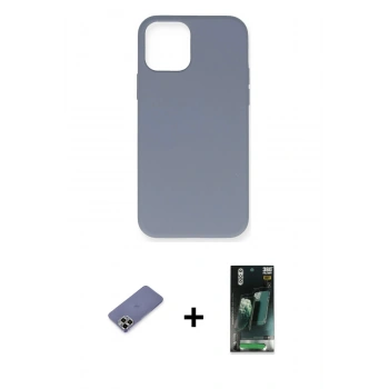 MARSİLYAN™- iPhone 12 Pro Max Kılıf Ahenk Serisi - Siyah 360 Mat Full Body Arka Koruyucu + Metal Kamera Lens Koruma Cam - GD