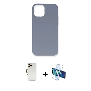 MARSİLYAN™- iPhone 12 Pro Max Kılıf Ahenk Serisi - Siyah 3D Antistatik Seramik Nano Ekran Koruyucu + Shine Kamera Lens - GD