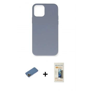 MARSİLYAN™- iPhone 12 Pro Max Kılıf Ahenk Serisi - Siyah 6D Mat Seramik Hayalet Nano Ekran Koruyucu + Shine Kamera Lens Koruma Cam - GD