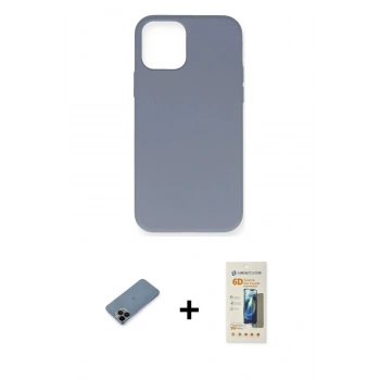 MARSİLYAN™- iPhone 12 Pro Max Kılıf Ahenk Serisi - Siyah 6D Mat Seramik Hayalet Nano Ekran Koruyucu + Shine Kamera Lens Koruma Cam - SH