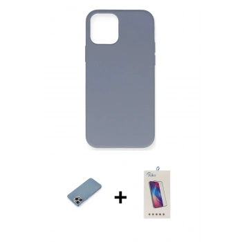 MARSİLYAN™- iPhone 12 Pro Max Kılıf Ahenk Serisi - Siyah Joko 5D Cam + Shine Kamera Lens Koruma Cam - GI