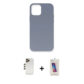 MARSİLYAN™- iPhone 12 Pro Max Kılıf Ahenk Serisi - Siyah Joko 5D Cam + Shine Kamera Lens - GD