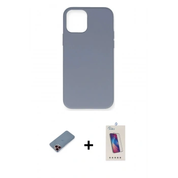 MARSİLYAN™- iPhone 12 Pro Max Kılıf Ahenk Serisi - Siyah Joko 5D Cam + Metal Kamera Lens Koruma Cam - KI