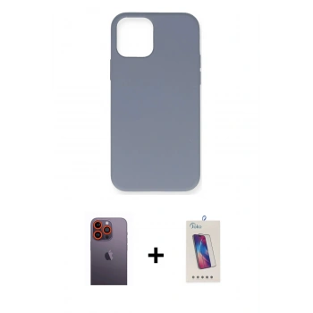 MARSİLYAN™- iPhone 12 Pro Max Kılıf Ahenk Serisi - Siyah Joko 5D Cam + Neon Fosforlu Kamera Lens - TU