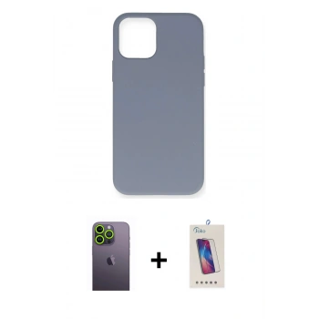 MARSİLYAN™- iPhone 12 Pro Max Kılıf Ahenk Serisi - Siyah Joko 5D Cam + Neon Fosforlu Kamera Lens - YL