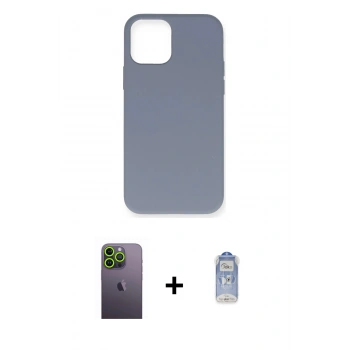 MARSİLYAN™- iPhone 12 Pro Max Kılıf Ahenk Serisi - Siyah Joko Magic 5D Cam + Neon Fosforlu Kamera Lens - YL