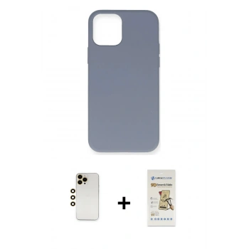 MARSİLYAN™- iPhone 12 Pro Max Kılıf Ahenk Serisi - Siyah Mat Seramik Nano Ekran Koruyucu + Shine Kamera Lens - GD