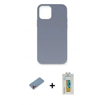 MARSİLYAN™- iPhone 12 Pro Max Kılıf Ahenk Serisi - Siyah Polymer Nano Ekran Koruyucu + Shine Kamera Lens Koruma Cam - PE