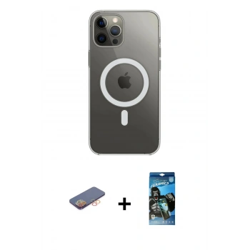 MARSİLYAN™- iPhone 12 Pro Max Kılıf Ahenk Yansıma Prime - Siyah 34D Izgaralı Cam + Renkli Kamera Lens Koruma Cam - TU