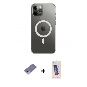 MARSİLYAN™- iPhone 12 Pro Max Kılıf Ahenk Yansıma Prime - Siyah Joko 5D Cam + Metal Kamera Lens Koruma Cam - GD