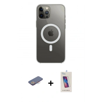 MARSİLYAN™- iPhone 12 Pro Max Kılıf Ahenk Yansıma Prime - Siyah Joko 5D Cam + Renkli Kamera Lens Koruma Cam - PE