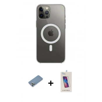 MARSİLYAN™- iPhone 12 Pro Max Kılıf Ahenk Yansıma Prime - Siyah Joko 5D Cam + Shine Kamera Lens Koruma Cam - GS